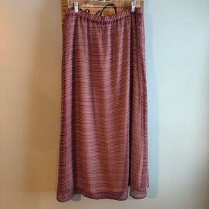 GAP Women's Sheer Lined Maxi Skirt Elastic Waist